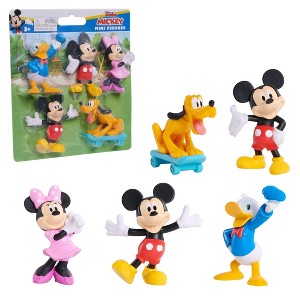 Disney Junior Mickey Mini Figures 5‑Pack – Mickey, Minnie, Donald & Pluto – Collectible Action Figures for Kids 3+ – Just Play Official Disney Toy Set - 1 of 4