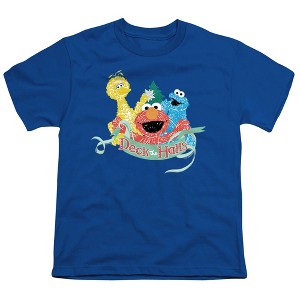 Boys' Sesame Street Christmas Deck The Halls Elmo, Cookie Monster T-Shirt - 1 of 4