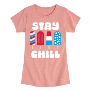 Girls' - Instant Message - Americana Fitted Short Sleeve Graphic T-Shirt - 1 of 4