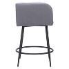Counter Stool – 34.6" H With Gray Poly Linen Seat & Powder-Coated Steel Frame (Set of 2) By Zuo Modern - 2 of 4