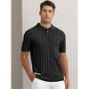 INSPIRE CHIC Men's Short Sleeve Button Regular Fit Knit Texture Polo Shirt - 2 of 4