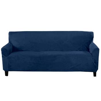 Great Bay Home Stretch Velvet-Plush Washable Sofa Slipcover