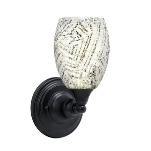 Toltec Lighting Any 1 - Light Sconce in  Matte Black with 5" Natural Fusion Shade - 1 of 1
