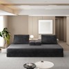 Convertible Sofa Bed with Removable Backrests & Pillows, Fluffy Chenille DIY Sleeper Sofa Couch Chaise Lounge Game Pad - ModernLuxe - 4 of 4