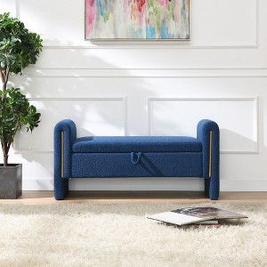 Kumasinova Modern Teddy Storage Ottoman,Bed End Bench with Arms,Upholstered Large Foot Rest Stool for Living Room,Bedroom,Entryway - 1 of 4