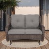 POCASSY 52" Wide Outdoor Loveseat, Rocking Glider All Weather Wicker Patio Gliding Loveseat with Deep Seat for Porch Balcony and Backyard - 2 of 4