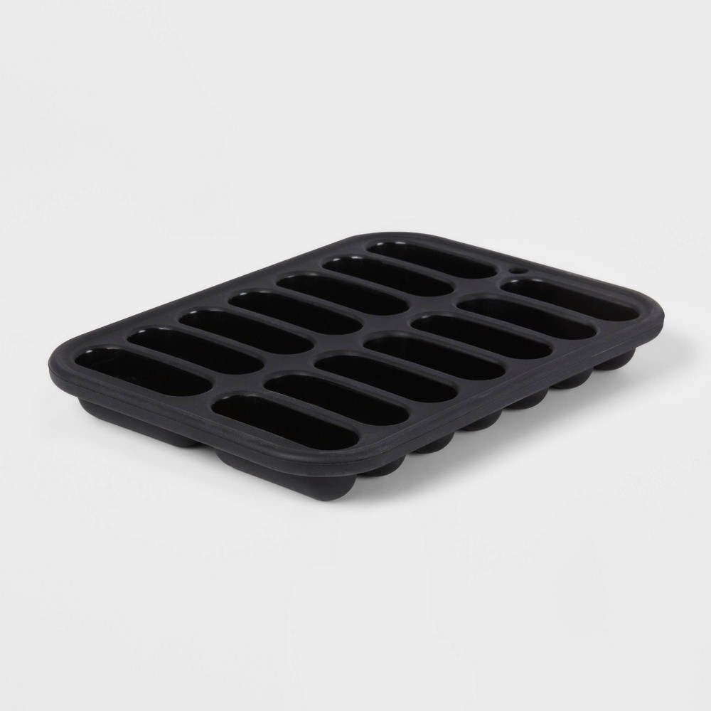 Photos - Barware Silicone Ice Tray Black - Room Essentials™: 14-Cavity Dishwasher-Safe Mold, 8.55 Volume Capacity