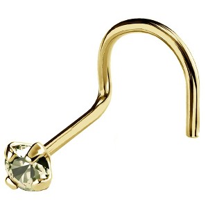 Jewelry Avalanche 22G 14K Gold Nose Screw Nose Stud with Peridot Gemstone - 1 of 2