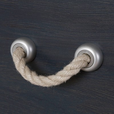 Navali Coastal Blueberry 1-Drawer Nightstand with Rope Handle