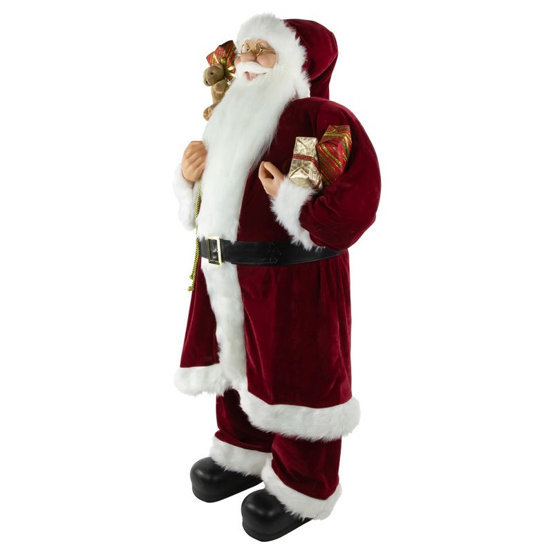 Northlight Standing Santa with Presents and Gift Bag Christmas Decoration  - 48", 3 of 6