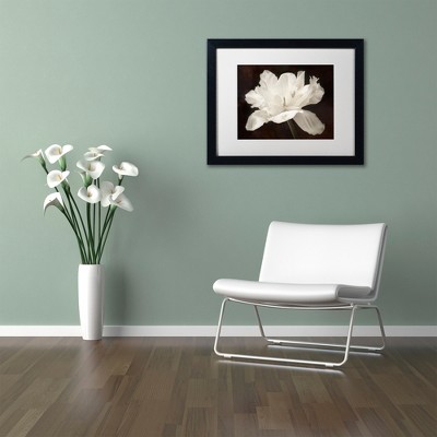 White Tulip Floral Print in Black Acrylic Frame