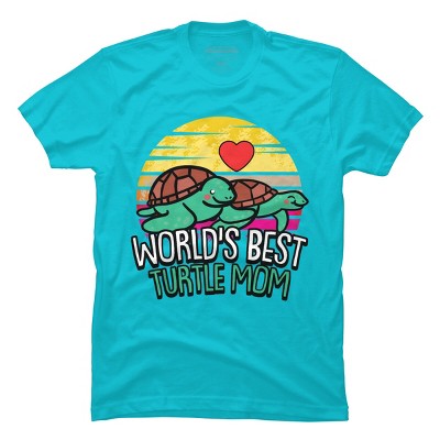 Men's Design By Humans World's Best Turtle Mom Retro Stripes By animalshop T-Shirt