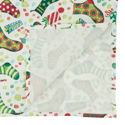 Festive Christmas Stockings Polyester Table Runner