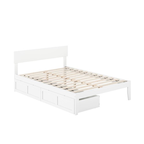 Full Boston Bed with 2 Drawers White - Atlantic Furniture