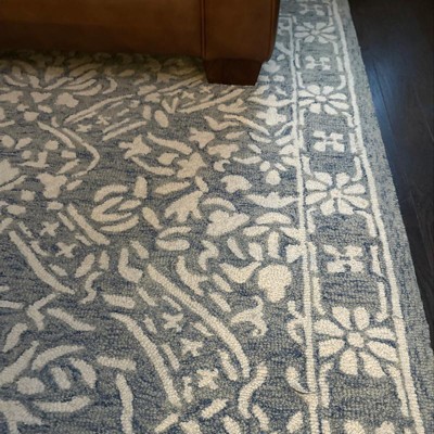 Hand-Tufted Artisan Blue Wool Rug 24" x 4"