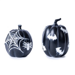 Halloween Spider and Bat Pumpkin (Set of 2) - 1 of 4