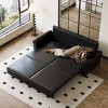 KWPZQEB 93.7" Convertible Sleeper Sofa Bed, 3-in-1 Pull Out Couch Bed with Nailhead Trim & Rolled Arm, Faux Leather Pull Out Sofa Bed for Living Room - 4 of 4