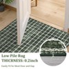 Area Rugs Washable Non Slip Low Pile Carpet Geometric Checkered Print Rug for Bedroom Living Room - 4 of 4