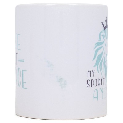 Elanze Designs Cute but Fierce, My Spirit Animal Lion 11 Ounce White Ceramic Coffee Mug