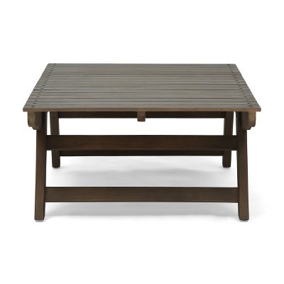 Sedona Gray Acacia Wood Outdoor Slat Coffee Table