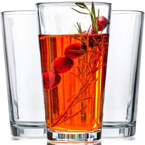 Le'raze Drinking Glasses - Set Of 10 - 16oz. Clear Heavy Base Tall ...