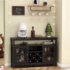 Sideboard Buffet Cabinet With Wine Rack, Console Table Storage Cabinet With Glass Doors And Adjustable Shelves, Coffee Bar Cabinet For Dining Room - 2 of 4