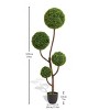 SKRAN Artificial Boxwood Topiary 4-Sphere Ball Tree,Greenery Plant for Indoor & Outdoor Decor,Spiral Topiary Ball Tree for Home,Office,Patio - 3 of 4
