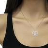 Haus of Brilliance Silver 1/4 cttw Prong-Set Diamond Butterfly Pendant Necklace - 4 of 4