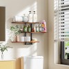 Attop Floating Shelves for Wall, Wood Wall Shelves for Bathroom, 3 Tier Shelves for Wall Decor, Decorative Hanging Storage Shelf - 4 of 4
