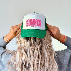 Simply Sage Market Varsity Summer Vibes Cursive Adult Foam Trucker Hat - 1 of 2