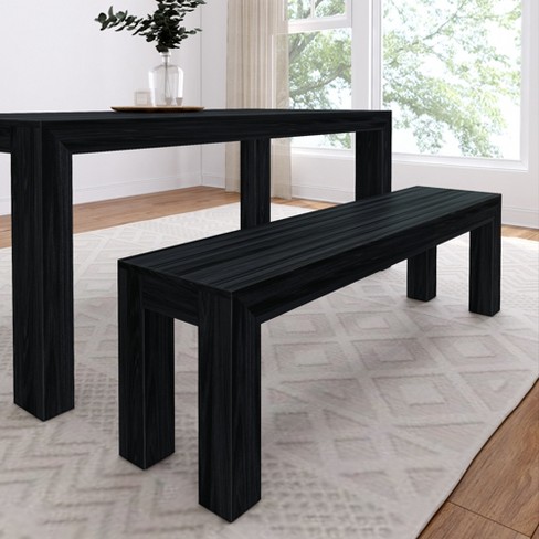 Plank+Beam Modern Wood Dining Bench, Solid Wood Bench for Dining Table, 60", Pecan Wirebrush - image 1 of 4