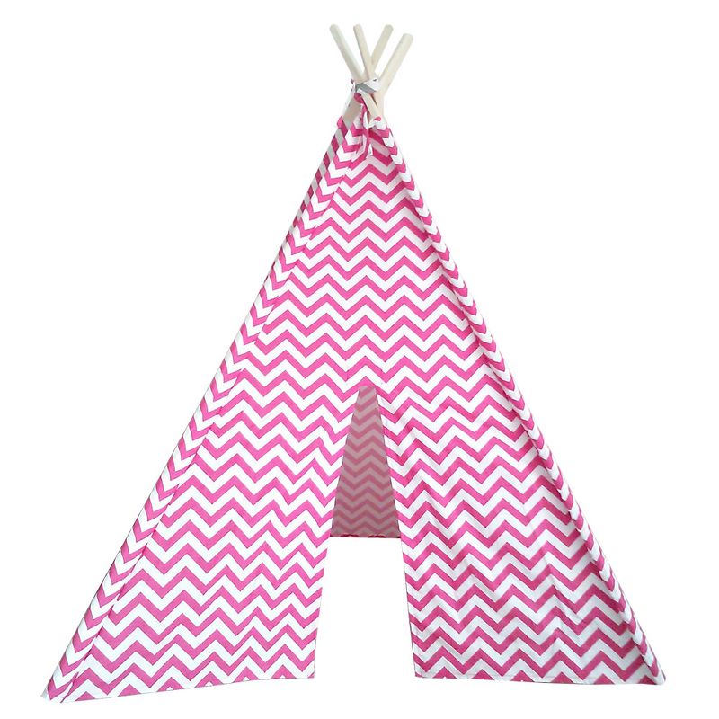 Modern Home Children's Oxford Play Tent Set with Travel Case - Pink Chevron, 2 of 3