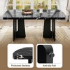 6-Piece Faux Marble Dining Table Set, Geometric Legs, 4 Tufted Upholstered Chairs & Bench - ModernLuxe - 4 of 4