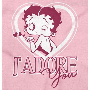 French Betty Boop Kiss J'Adore You Womens Graphic T Shirt Tees Brisco Brands - 1 of 4