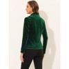 Allegra K Women's Suit Jacket Notched Lapel 1 Button Office Velvet Blazer - 4 of 4