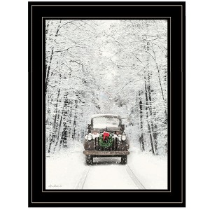 Fisfet Trendy Decor 4U "Antique Christmas" Framed Wall Art, Modern Home Decor Framed Print for Living Room, Bedroom & Farmhouse Wall Decoration - 1 of 4