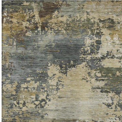 HomeRoots 10' X 14' Gray Beige And Khaki Abstract Washable Indoor Outdoor Area Rug