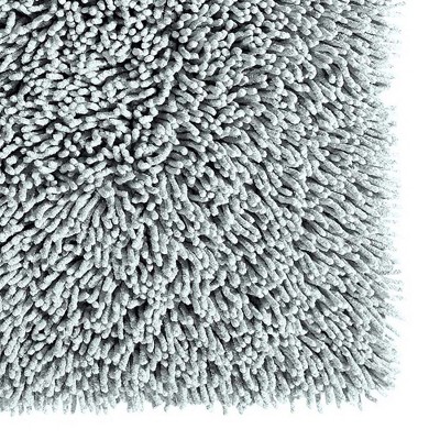 Silver Chenille Shaggy Non-Skid Bath Rug 17 x 24
