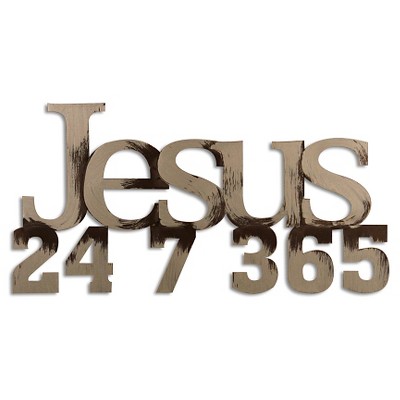 10"x20" Hand Painted 3D Wall Sculpture Letter Jesus Nickel - Letter2Word