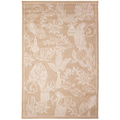 Carmel Collage Coastal Tropical Indoor Outdoor Rugs