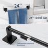 Itopfox Bathroom Hardware Set - 4-Piece Wall Mounted Stainless Steel Towel Rack, Round Ring, Hooks, and Toilet Paper Holder with Shelf - 2 of 4