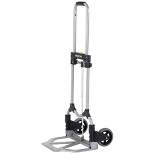 Magna Cart Ideal Slim Steel Folding Hand Truck Dolly Cart with 150-Pound Capacity, Extendable Handle, and Retractable Rubber Wheels, Silver/Black