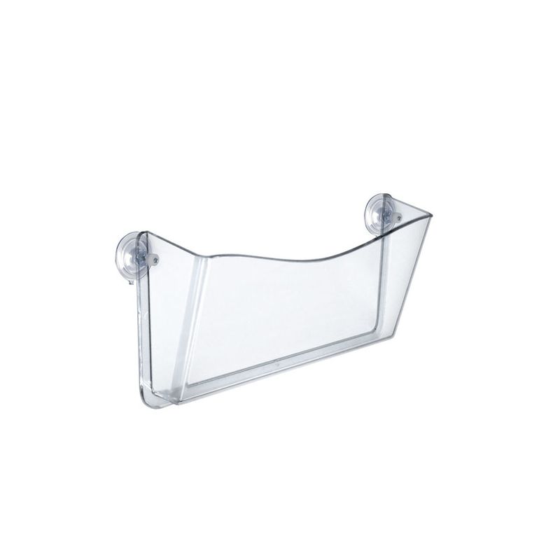 Azar Displays Clear Plastic Wall Mount File Holder with Suction Cups, 4-Pack, 1 of 6