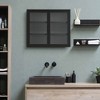 Modern Black Double Glass Door Wall Cabinet with Detachable Shelves-3 Tier Floating Storage for Bathroom,Kitchen,and Office - 4 of 4