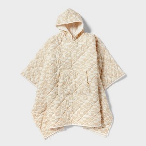 Quilted Wearable Blanket White/Tan Pattern - Room Essentials™ - 1 of 4