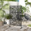 Outsunny Metal Outdoor Privacy Screen, Decorative Privacy Fence Screen, Outdoor Divider with Leaf Motif for Patio, 6.5' - 2 of 4