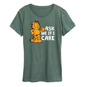 Women's - Garfield - Ask Me If I Care Short Sleeve Graphic T-Shirt - 1 of 4