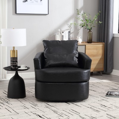 CAVINAS 360 Degree Swivel Barrel Chair Comfy Round Accent Sofa Chair Lounge Chair for Living Room