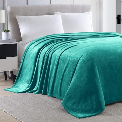 Home Mart Goods Full Size Turquoise Extra Soft Cozy Microfiber Throw Picnic Sofa Bed Blanket