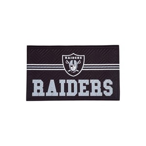Evergreen NFL Las Vegas Raiders Embossed Mat Cross Hatch Indoor and Outdoor Doormat - 1 of 4